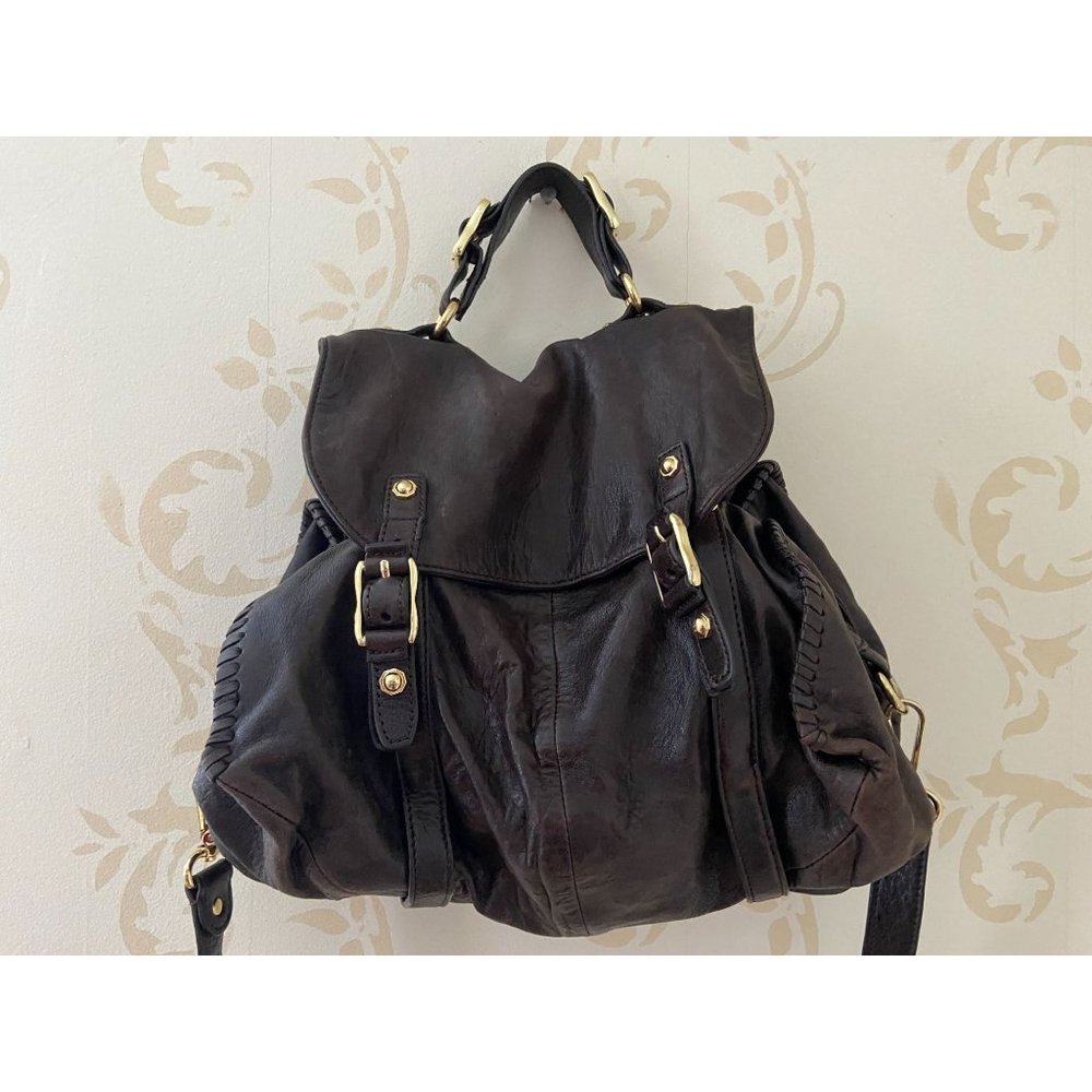 Treesje 100% Leather Butter Soft Hobo Crossbody Handbag